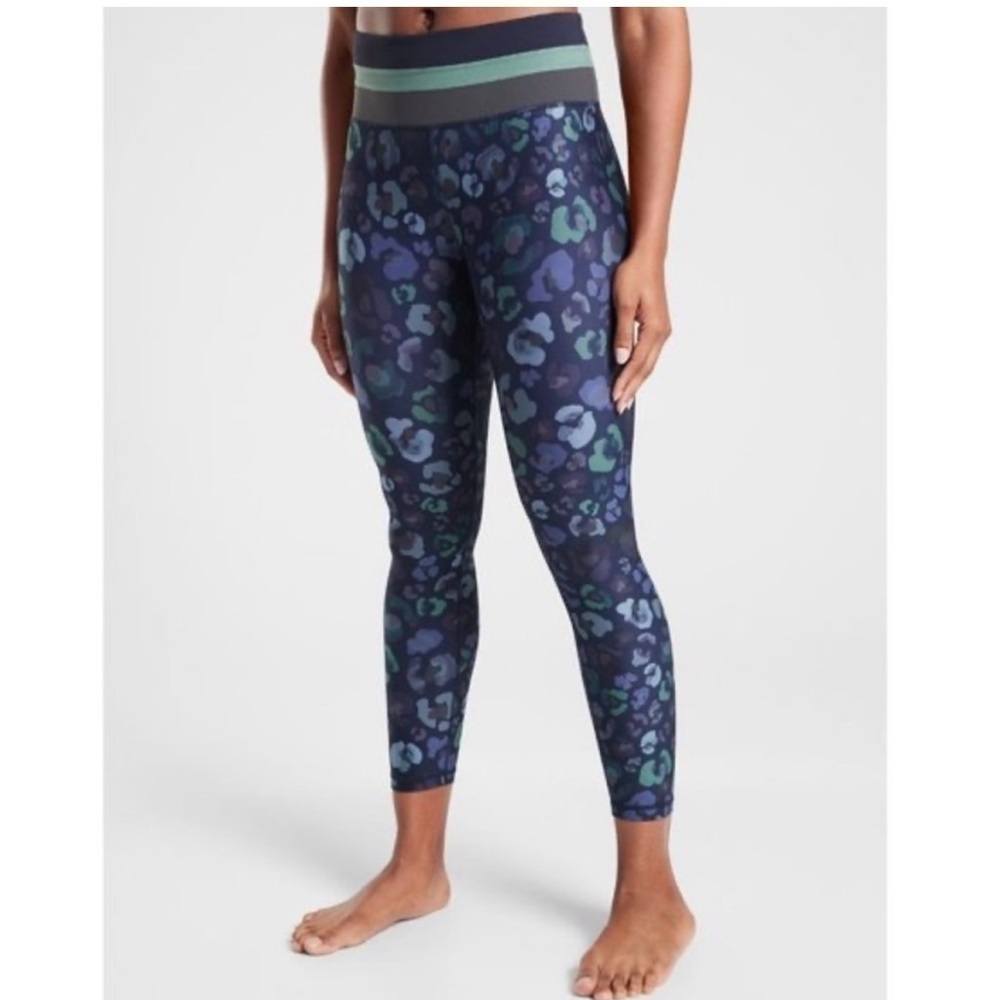Athleta Elation Abstract 7/8 Tight Floral Leopard High Rise Leggings Powervita